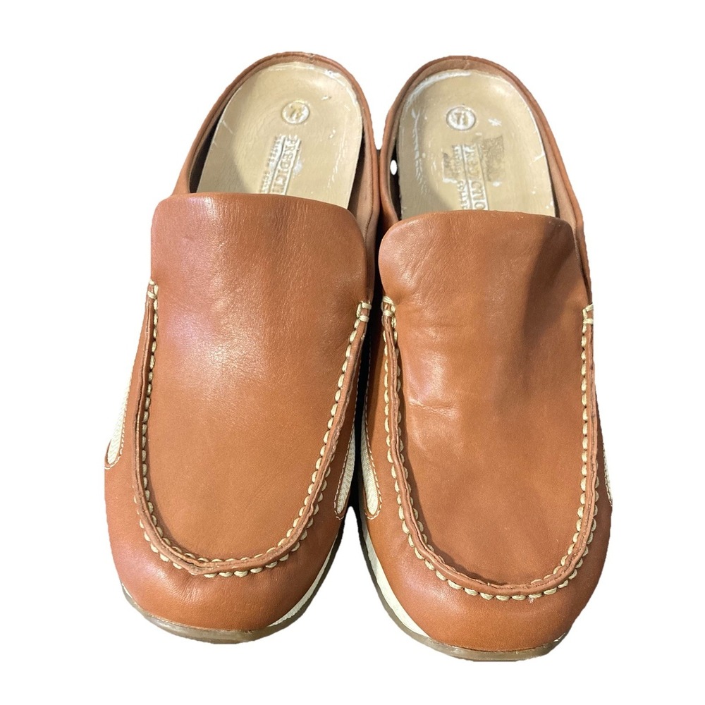 Predictions Leather Collection Brown Mule Women's Comfort Slip-On Shoes Size 7.5